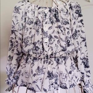 beautiful off white and blue shirt